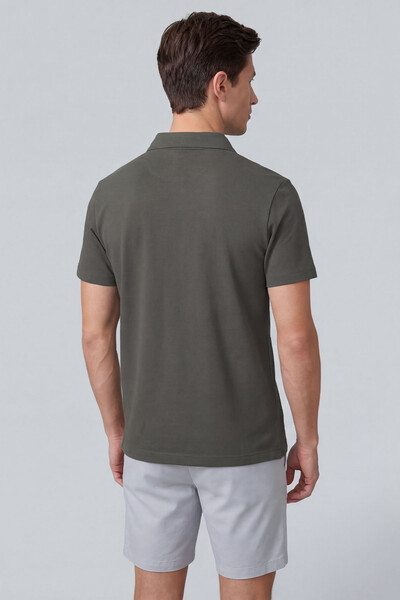 Tommylife Toptan Haki Rahat Form Yumuşak Dokulu Polo Yaka Erkek T-Shirt - 88496 - Thumbnail