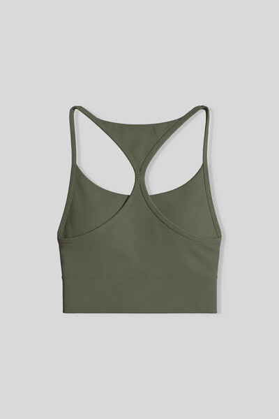 Tommylife Toptan Haki Standart Fit Baskılı Sırt Detaylı Kadın Spor Büstiyer - 97300 - Thumbnail