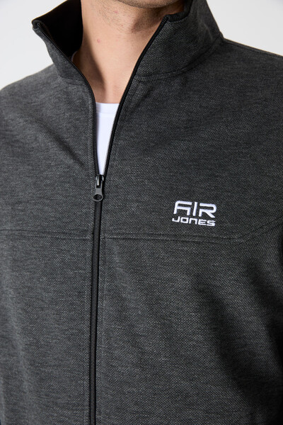 Tommylife Toptan Hugo Rahat Kalıp Jogger Erkek Eşofman Takım 85198 Antrasit Melanj - Thumbnail