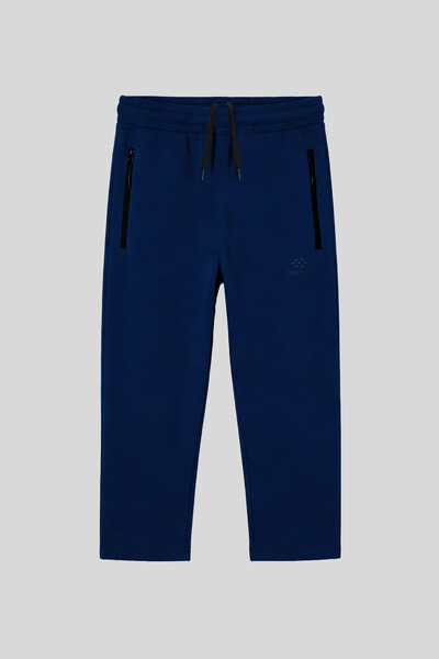 TOMMYLIFE - Tommylife Toptan İndigo Fermuar Cepli Klasik Paça Erkek Kapri - 83095