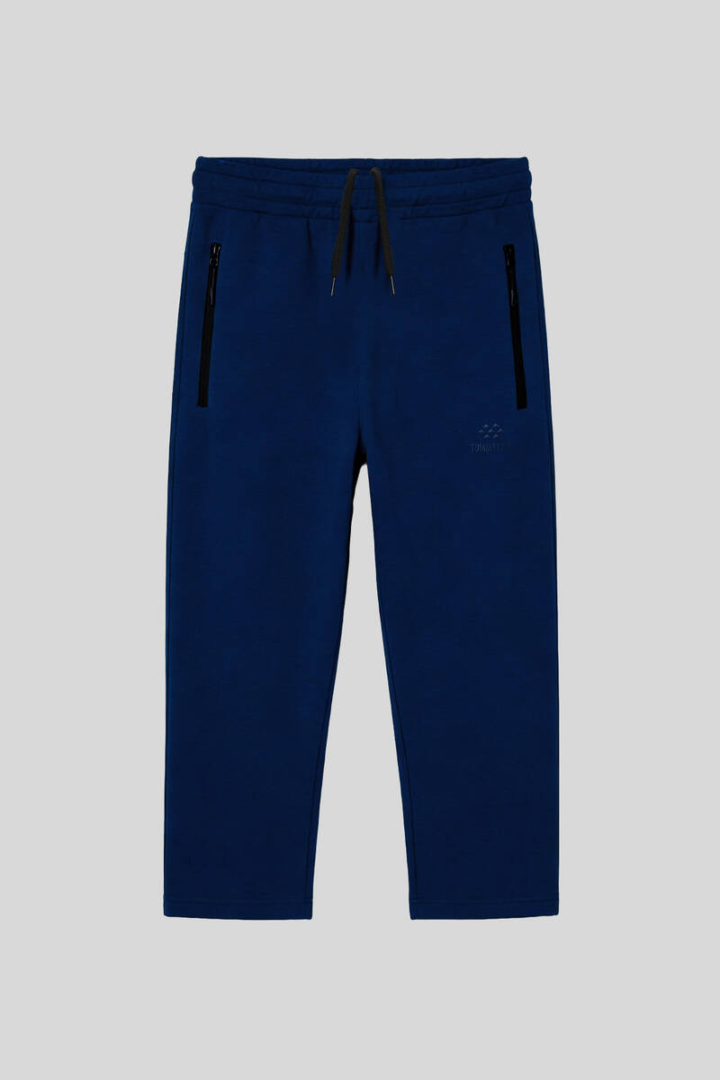 TOMMYLIFE - Tommylife Toptan İndigo Fermuar Cepli Klasik Paça Erkek Kapri - 83095