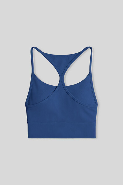 Tommylife Toptan İndigo Standart Fit Baskılı Sırt Detaylı Kadın Spor Büstiyer - 97300 - Thumbnail