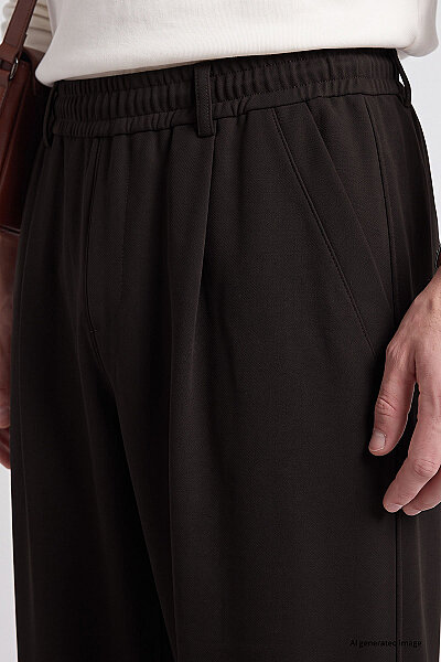 Tommylife Toptan Kahverengi Rahat Form Erkek Palazzo Pantolon - 82199 - 2