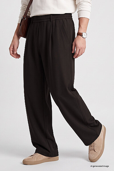 Tommylife Toptan Kahverengi Rahat Form Erkek Palazzo Pantolon - 82199 - 3