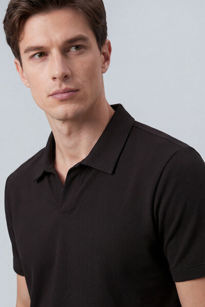 Tommylife Toptan Kahverengi Rahat Form Yumuşak Dokulu Polo Yaka Erkek T-Shirt - 88496 - Thumbnail