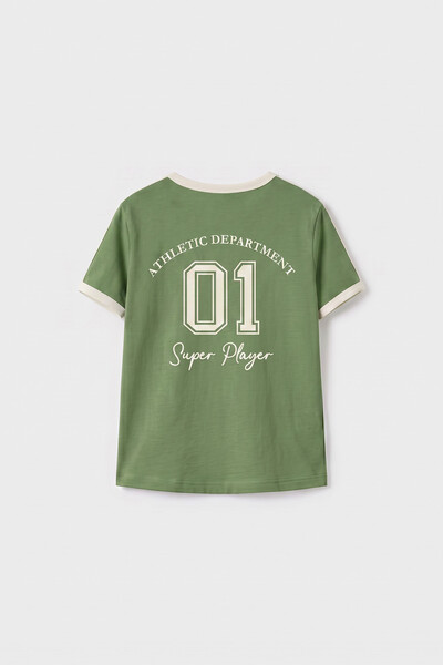 Tommylife Toptan Kaktüs Omuz Biye Detaylı Baskılı Kız Çocuk T-Shirt - 75181 - Thumbnail