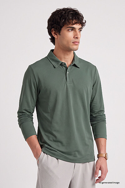 Tommylife Toptan Kaktüs Rahat Form Basic Polo Yaka Erkek T-Shirt - 88512