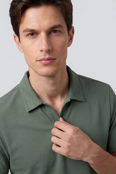 Tommylife Toptan Kaktüs Rahat Form Yumuşak Dokulu Polo Yaka Erkek T-Shirt - 88496 - Thumbnail