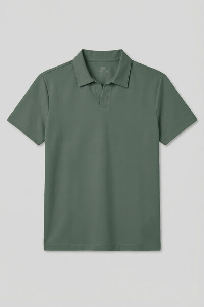 Tommylife Toptan Kaktüs Rahat Form Yumuşak Dokulu Polo Yaka Erkek T-Shirt - 88496 - Thumbnail