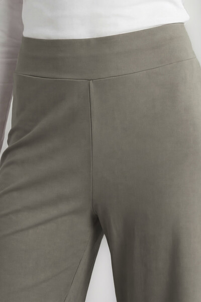 Tommylife Toptan Koyu Bej Comfort Fit Geniş Paça Korsajlı Palazzo Kadın Pantolon - 94681 - Thumbnail