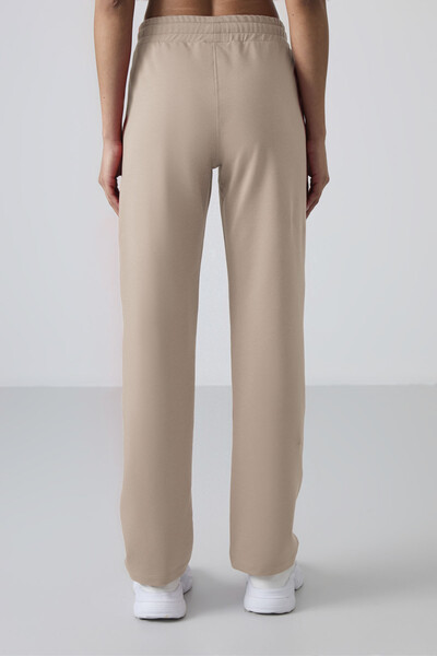 Tommylife Toptan Koyu Bej Yüksek Bel Cepli Rahat Form Klasik Paça Kadın Eşofman Alt - 94584 - Thumbnail