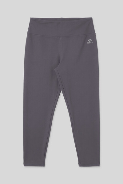 Tommylife Toptan Koyu Gri Yüksek Bel Toparlayıcı Battal Büyük Beden Kadın Tayt - 94650 - Thumbnail