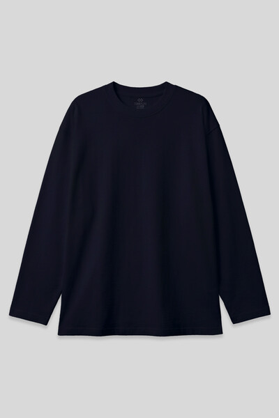 TOMMYLIFE - Tommylife Toptan Lacivert Basic O Yaka Erkek Sweatshirt - 88107