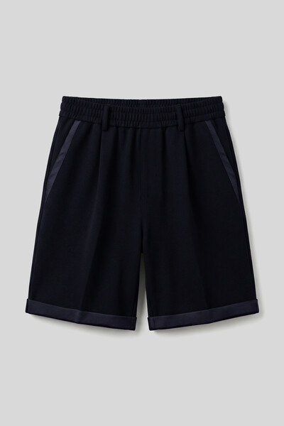 Tommylife Toptan Lacivert Oversize Fit Basic Kemer Detaylı Erkek Şort - 81285 - Thumbnail