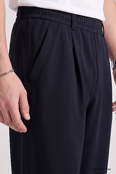 Tommylife Toptan Lacivert Rahat Form Erkek Palazzo Pantolon - 82199 - 3