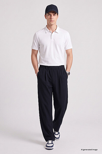 Tommylife Toptan Lacivert Rahat Form Erkek Palazzo Pantolon - 82199