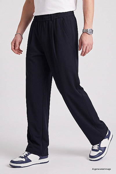 Tommylife Toptan Lacivert Rahat Form Erkek Palazzo Pantolon - 82199 - 4