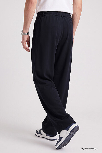 Tommylife Toptan Lacivert Rahat Form Erkek Palazzo Pantolon - 82199 - 5