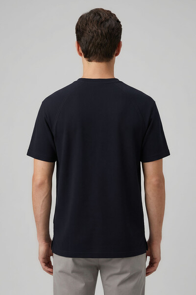 Tommylife Toptan Lacivert Rahat Form Esnek Nefes Alabilir Erkek T-Shirt - 88495 - Thumbnail