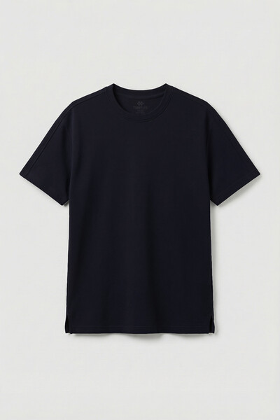 Tommylife Toptan Lacivert Rahat Form Esnek Nefes Alabilir Erkek T-Shirt - 88495 - Thumbnail