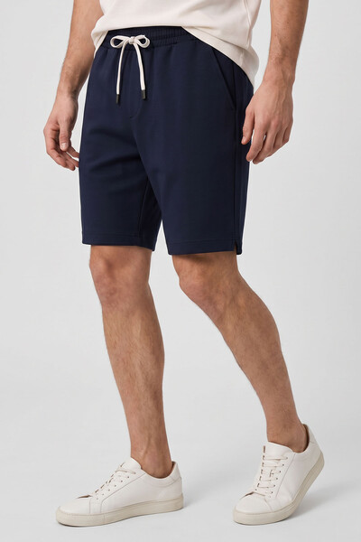 Tommylife Toptan Lacivert Standart Fit Basic Arka Cepli Erkek Şort - 88314 - Thumbnail