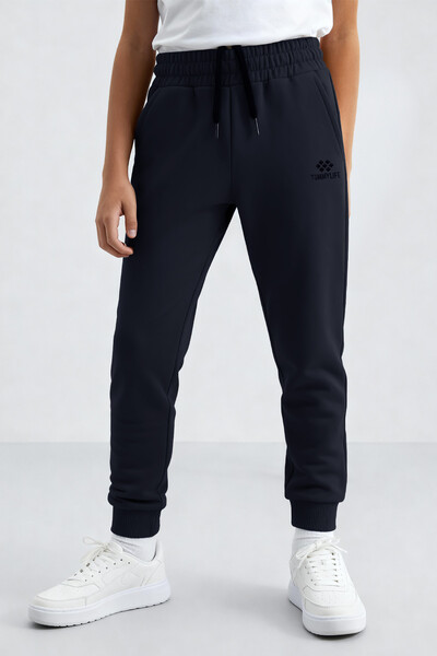 Tommlife Toptan Lacivert Standart Manşetli İnce Erkek Çocuk Eşofman Alt - 11062 - Thumbnail