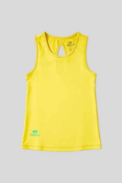 Tommylife Toptan Limon Standart Fit Çapraz Sırt Detaylı Kadın Spor Atlet - 97296 - Thumbnail