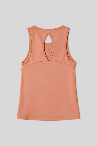 Tommylife Toptan Mercan Standart Fit Çapraz Sırt Detaylı Kadın Spor Atlet - 97296 - Thumbnail