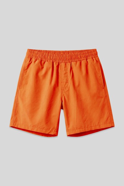 TOMMYLIFE - Tommylife Toptan Neon Oranj Belden Lastikli Standart Kalıp Erkek Deniz Şortu - 81237