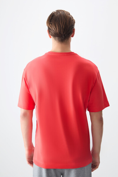 Tommylife Toptan O Yaka Oversize Basic Erkek T-Shirt 88353 Fiesta - Thumbnail