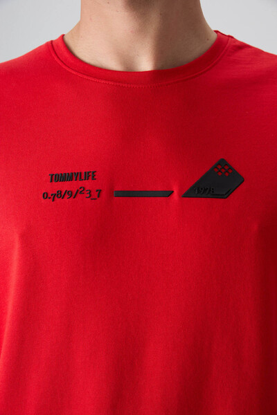 Tommylife Toptan O Yaka Oversize Baskılı Erkek T-Shirt 88330 Fiesta - Thumbnail