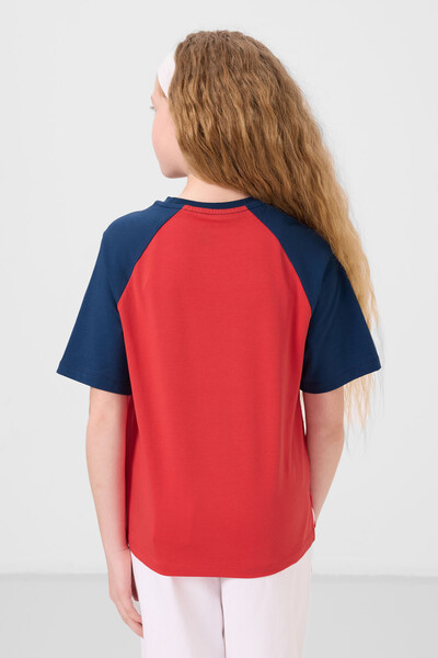 Tommylife Toptan O Yaka Pamuklu Baskılı Oversize Fit Kız Çocuk T Shirt 75179 Fiesta - Thumbnail