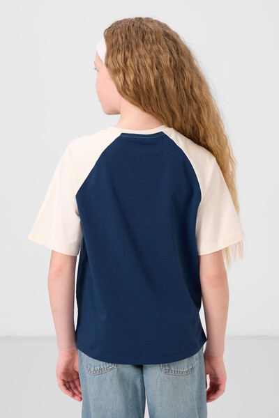 Tommylife Toptan O Yaka Pamuklu Baskılı Oversize Fit Kız Çocuk T Shirt 75179 Parlament - Thumbnail