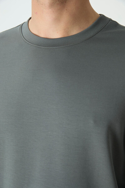 Tommylife Toptan O Yaka Rahat Form Basic Erkek Sweatshirt 88053 Çağla - 4