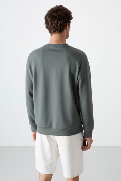 Tommylife Toptan O Yaka Rahat Form Basic Erkek Sweatshirt 88053 Çağla - 5