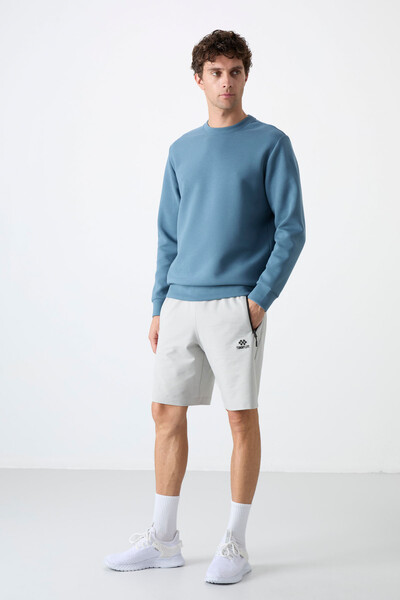 Tommylife Toptan O Yaka Rahat Form Basic Erkek Sweatshirt 88053 Orman Yeşili - 2