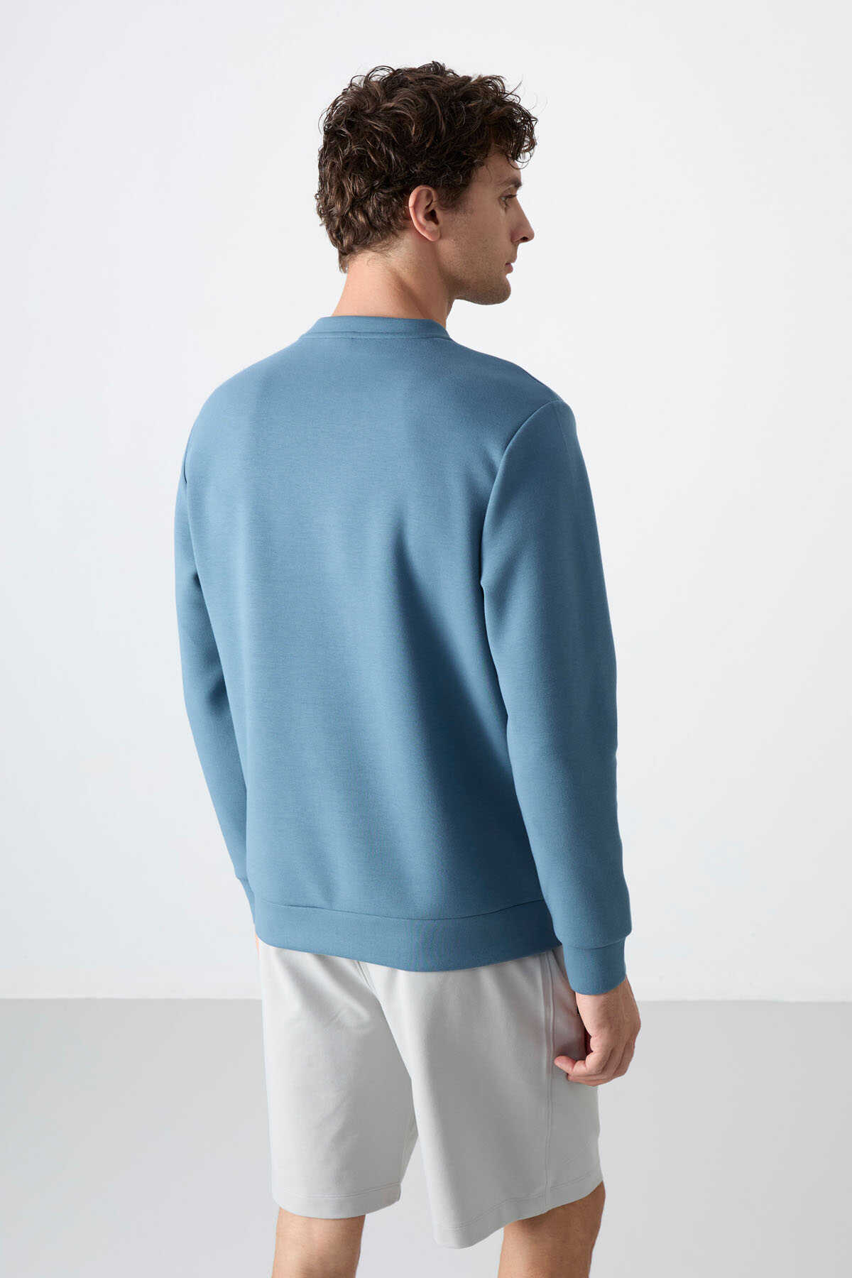 Tommylife Toptan O Yaka Rahat Form Basic Erkek Sweatshirt 88053 Orman Yeşili - 5