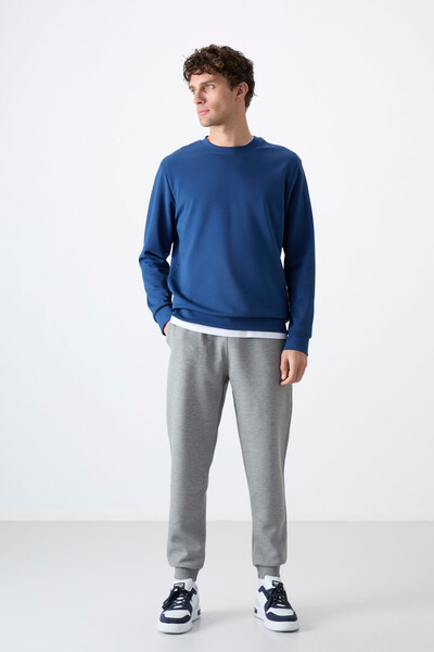 Tommylife Toptan O Yaka Rahat Form Basic Erkek Sweatshirt 88053 Parlament - 2