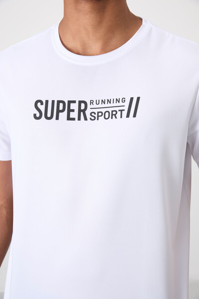 Tommylife Toptan O Yaka Standart Kalıp Aktif Spor Erkek T-Shirt 88385 Beyaz - Thumbnail