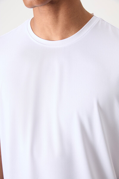 Tommylife Toptan O Yaka Standart Kalıp Aktif Spor Erkek T-Shirt 88388 Beyaz - Thumbnail