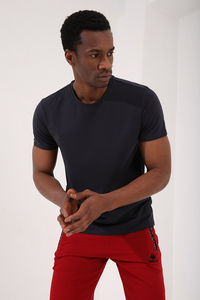 Tommylife Toptan O Yaka Standart Kalıp Basic Erkek T-Shirt 87911 Antrasit - 7