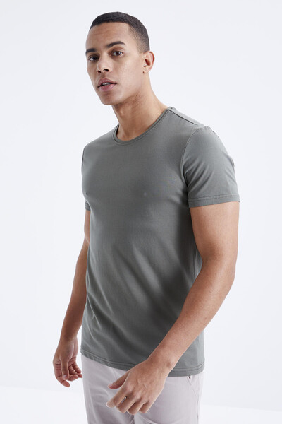 Tommylife Toptan O Yaka Standart Kalıp Basic Erkek T-Shirt 87911 Çağla