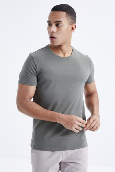 Tommylife Toptan O Yaka Standart Kalıp Basic Erkek T-Shirt 87911 Çağla - 5