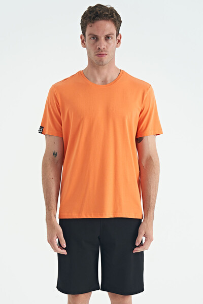 Tommylife Toptan O Yaka Standart Kalıp Basic Erkek T-Shirt 87911 Oranj - Thumbnail