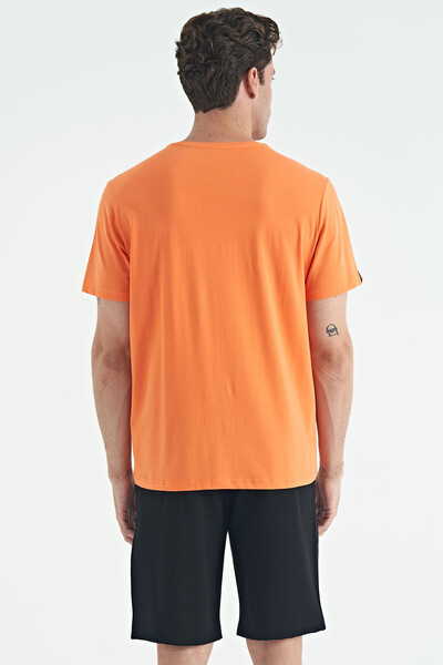 Tommylife Toptan O Yaka Standart Kalıp Basic Erkek T-Shirt 87911 Oranj - Thumbnail