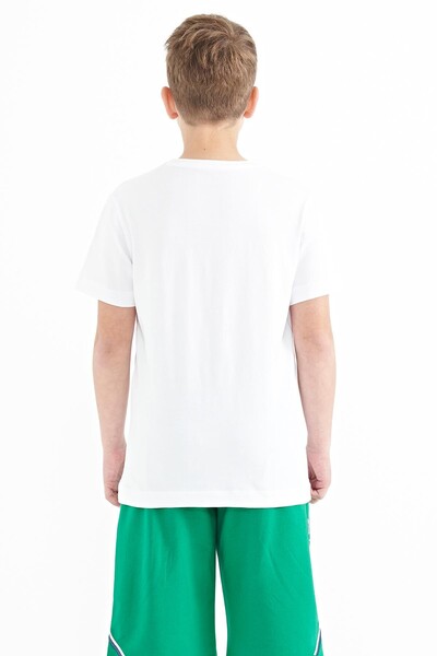 Tommylife Toptan O Yaka Standart Kalıp Baskılı Erkek Çocuk T-Shirt 11100 Beyaz - Thumbnail
