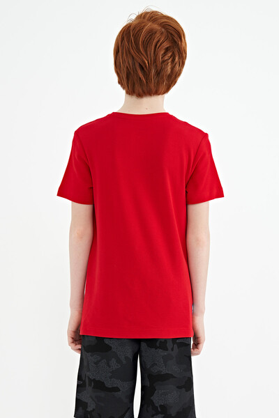 Tommylife Toptan O Yaka Standart Kalıp Erkek Çocuk T-Shirt 11120 Kırmızı - Thumbnail