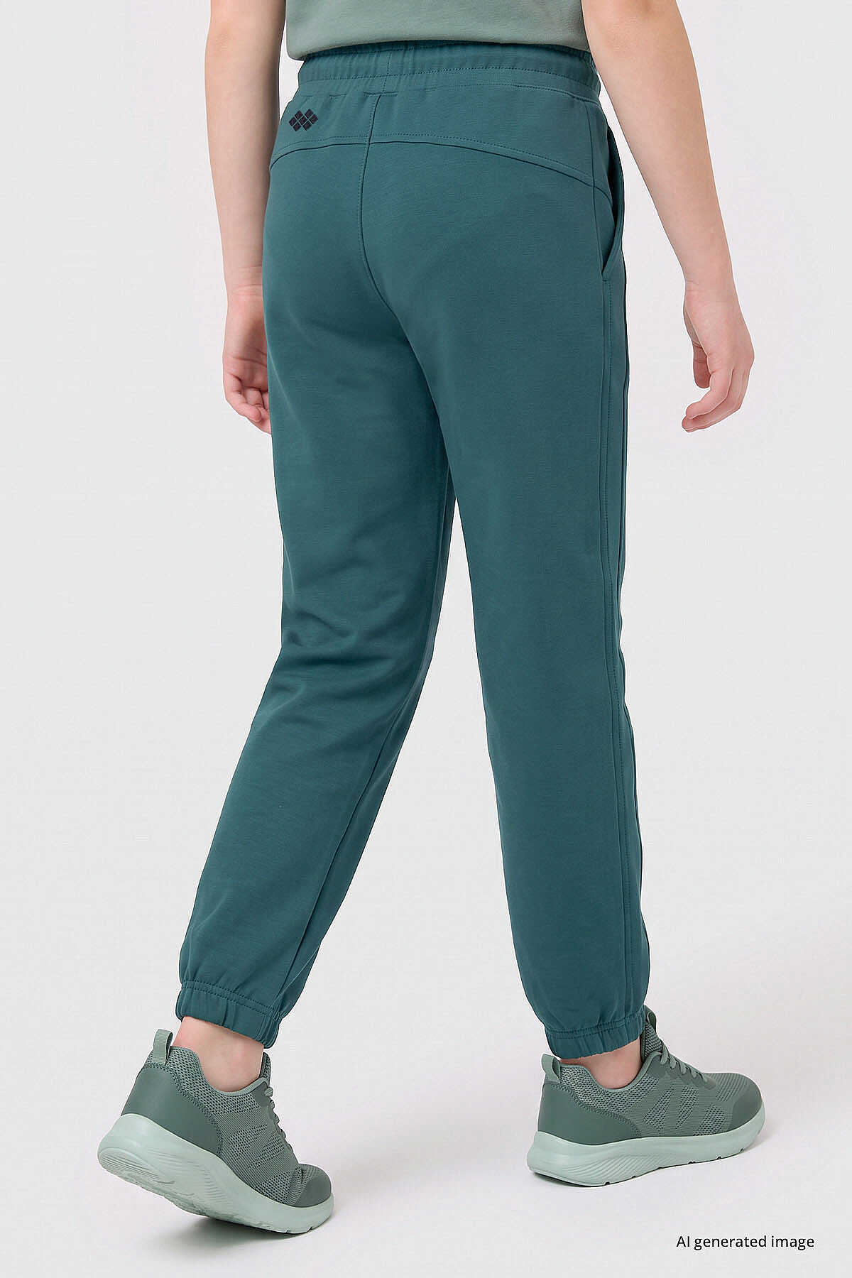 Tommylife Toptan Orman Yeşili Standart Fit Ön Dikiş Detaylı Kız Çocuk Eşofman Alt - 75197 - 7