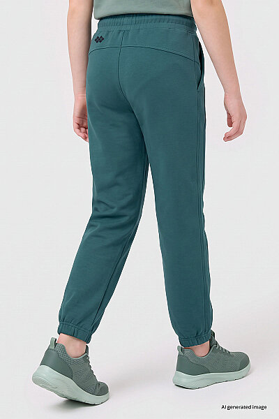Tommylife Toptan Orman Yeşili Standart Fit Ön Dikiş Detaylı Kız Çocuk Eşofman Alt - 75197 - 7
