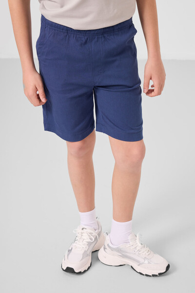 Tommylife Toptan Pamuklu Oversize Fit Dokuma Hafif Esnek Chino Erkek Çocuk Şort Takım 11278 Taş-Parlament - Thumbnail